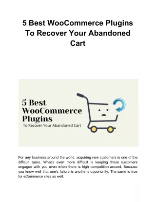 5 best woocommerce plugins to recover your