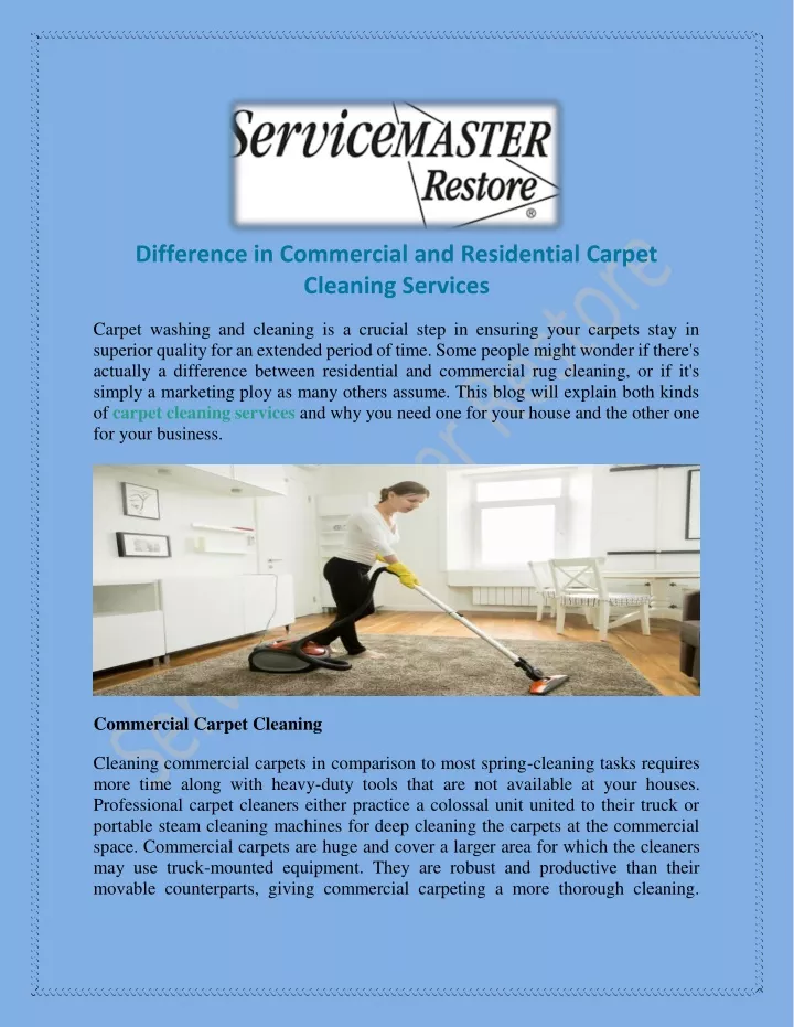 difference in commercial and residential carpet