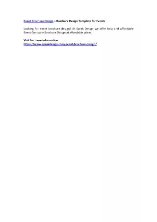 event brochure design brochure design template