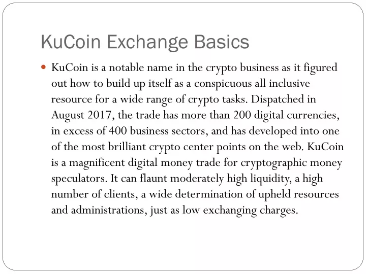 kucoin exchange basics