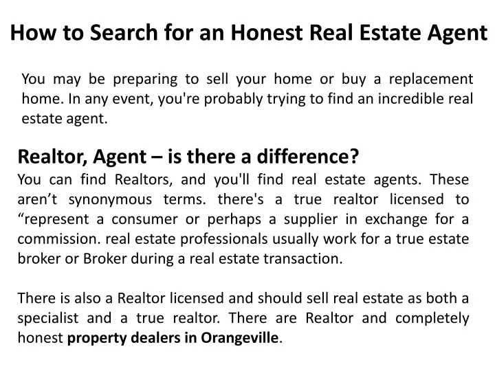 how to search for an honest real estate agent