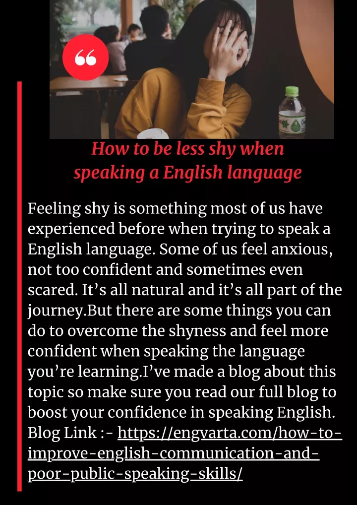how to be less shy when speaking a english