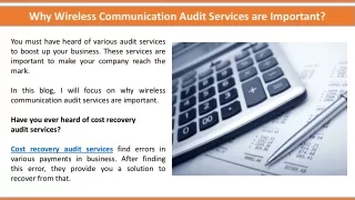 Why Wireless Communication Audit Services are Important?