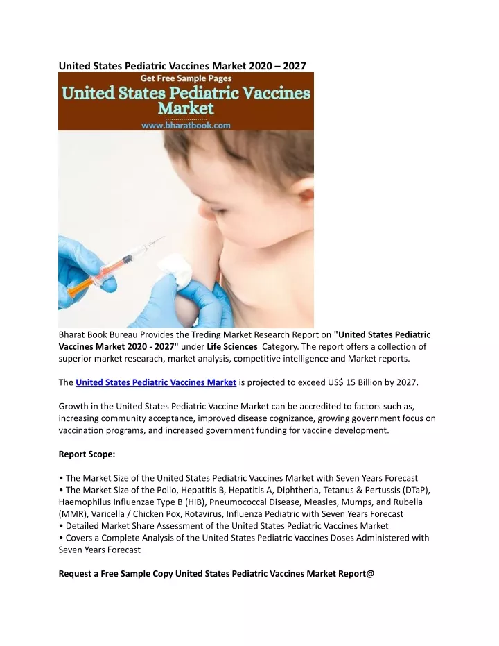 united states pediatric vaccines market 2020 2027