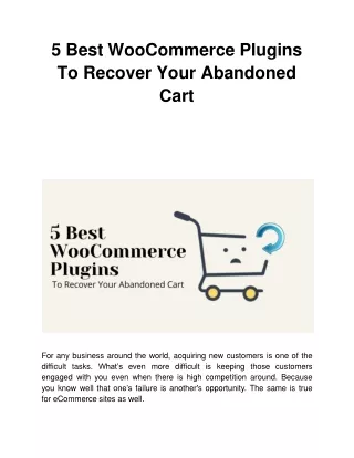 5 best woocommerce plugins to recover your abandoned cart