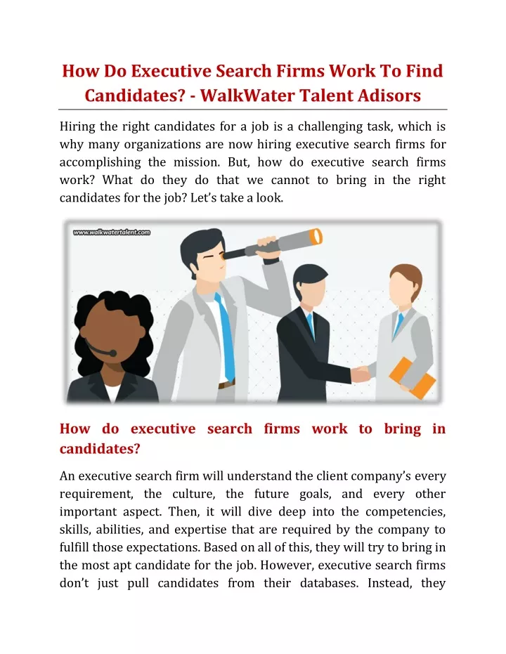 how do executive search firms work to find