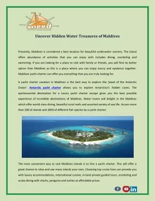 Uncover Hidden Water Treasures of Maldives - Maldives yacht charter