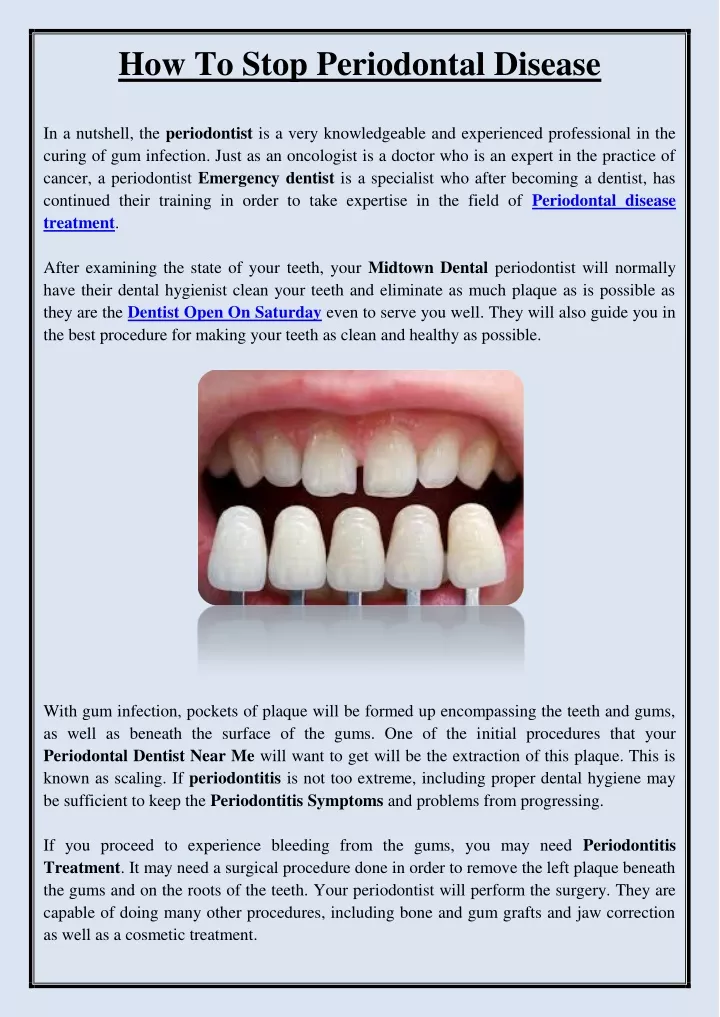 how to stop periodontal disease