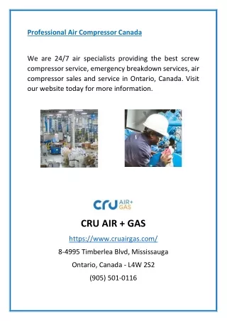 Professional Air Compressor Canada