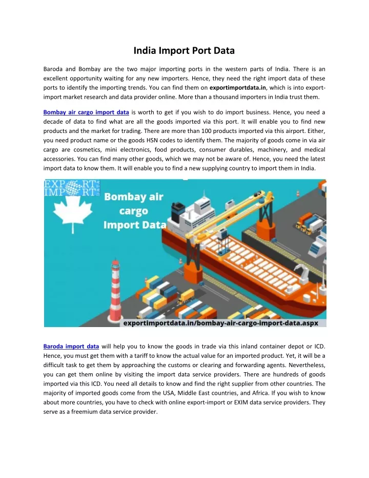 india import port data