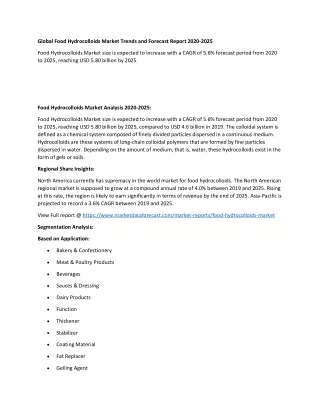 global food hydrocolloids market trends