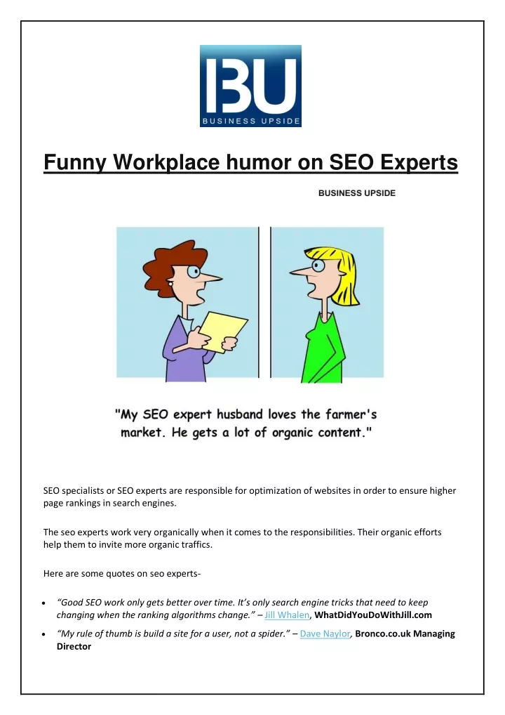 funny workplace humor on seo experts