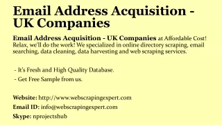 Email Address Acquisition - UK Companies