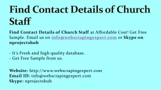 Find Contact Details of Church Staff