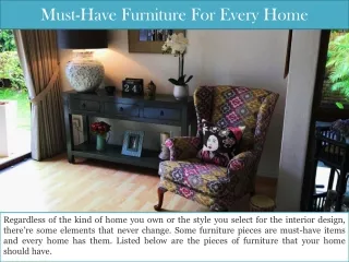 Must-Have Furniture For Every Home