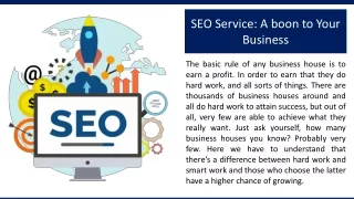 seo service a boon to your business