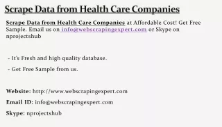scrape data from health care companies