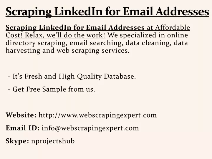 scraping linkedin for email addresses