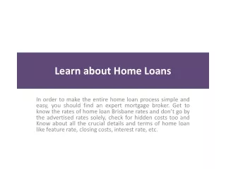learn about home loans