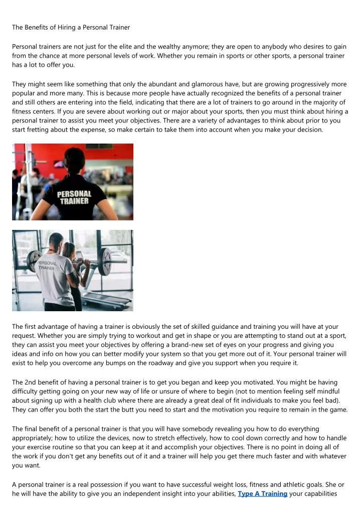 the benefits of hiring a personal trainer