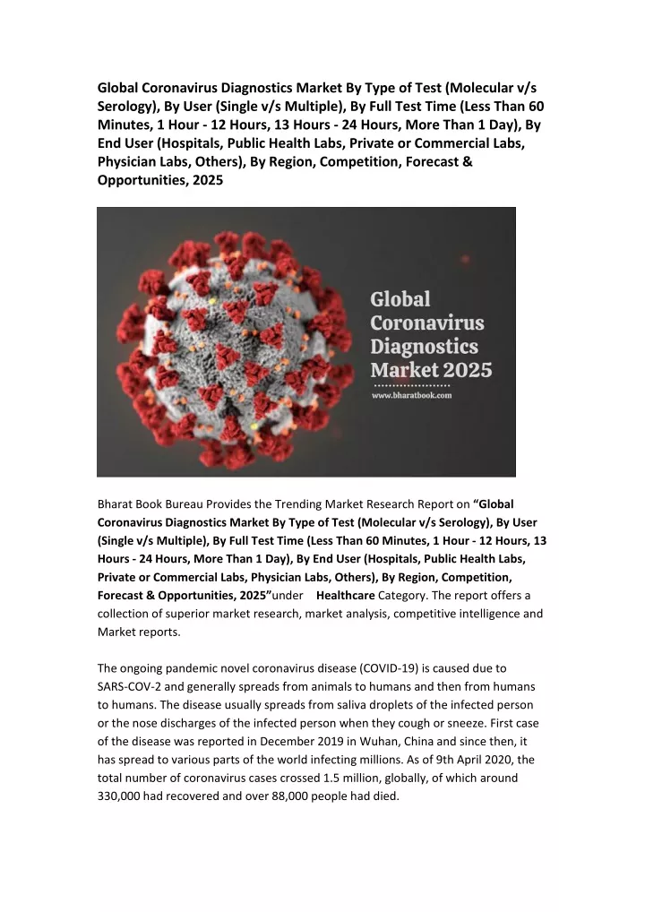 global coronavirus diagnostics market by type