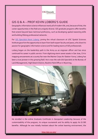 gis q a prof kevin loberg s guide