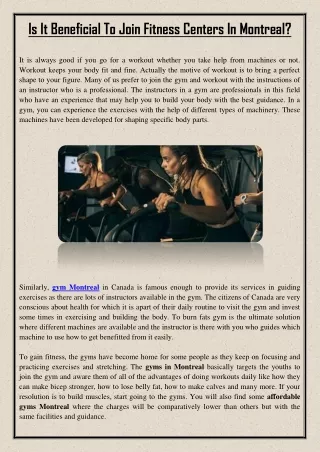 is it beneficial to join fitness centers