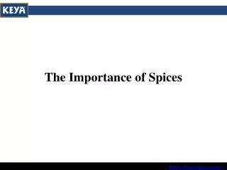 the importance of spices
