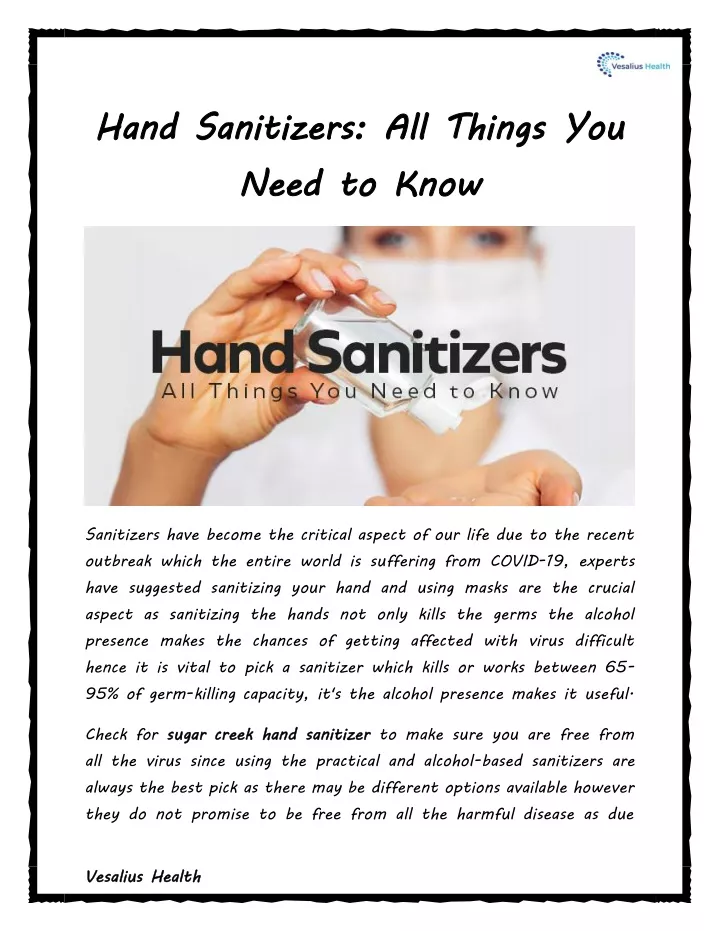 hand sanitizers all things you need to know