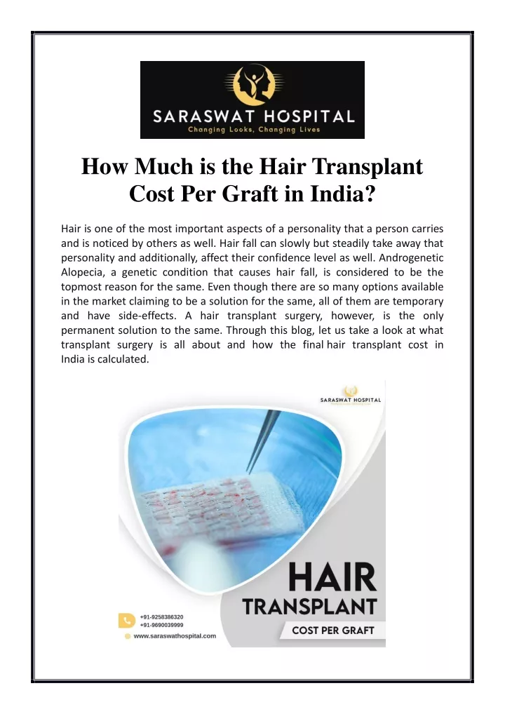 how much is the hair transplant cost per graft