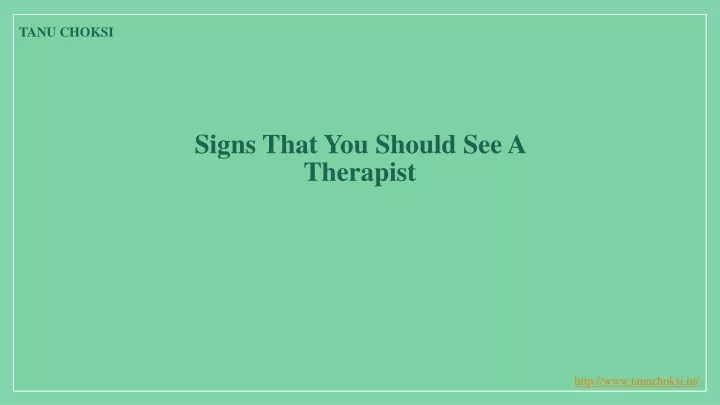 signs that you should see a therapist