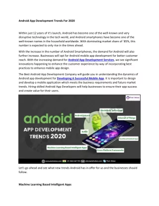 android app development trends for 2020