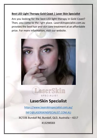 Best LED Light Therapy Gold Coast | Laser Skin Specialist