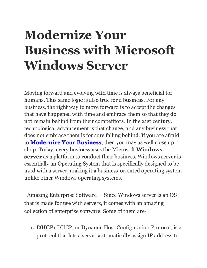 modernize your business with microsoft windows