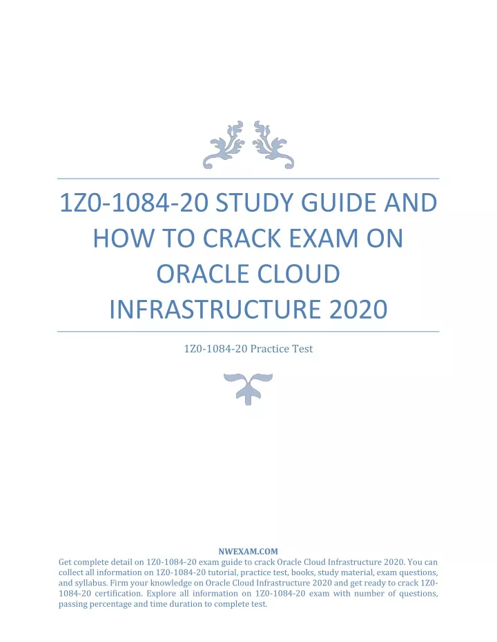 1z0 1084 20 study guide and how to crack exam