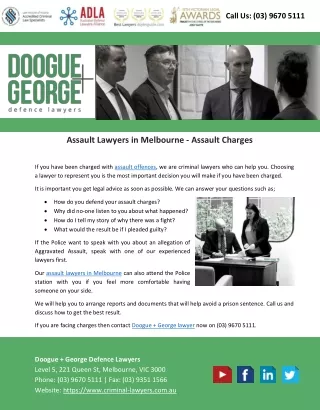 Assault Lawyers in Melbourne - Assault Charges