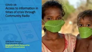 COVID: Access to information in times of crisis through Community Radio