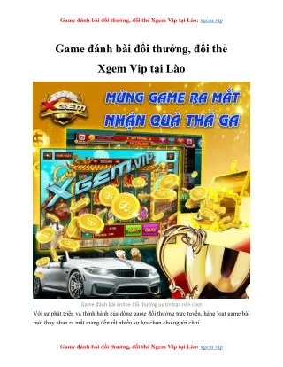 Game đánh bài đổi thưởng, đổi thẻ Xgem Vip tại Lào