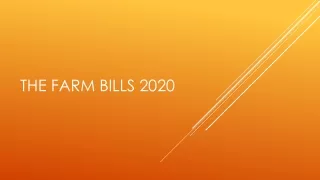 the farm bills 2020
