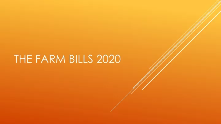 the farm bills 2020