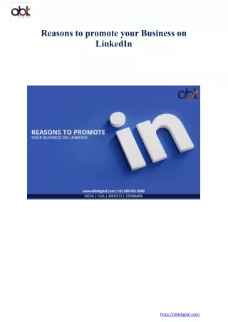 reasons to promote your business on linkedin