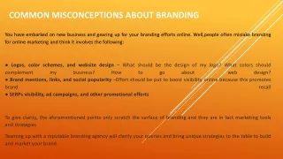 common misconceptions about branding