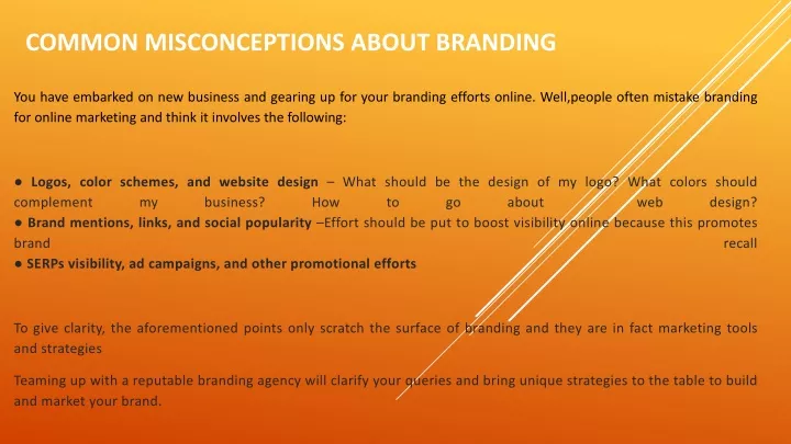 common misconceptions about branding