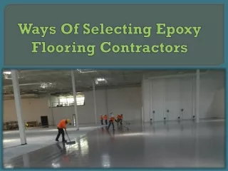 ways of selecting epoxy flooring contractors