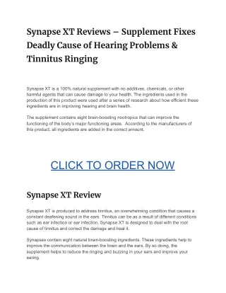 synapse xt reviews supplement fixes deadly cause