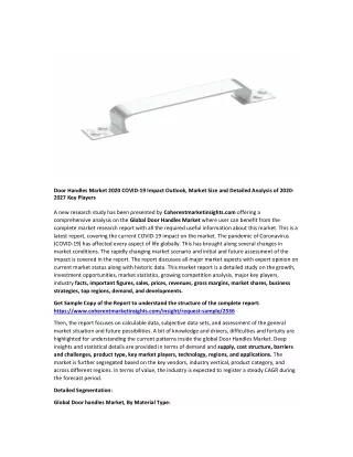 door handles market 2020 covid 19 impact outlook