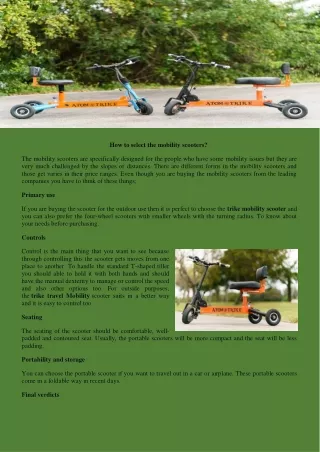 Mobility scooter manufacturers in USA