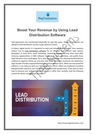 Boost Your Revenue by Using Lead Distribution Software