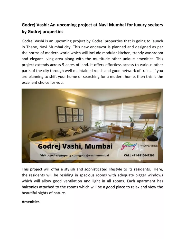 godrej vashi an upcoming project at navi mumbai