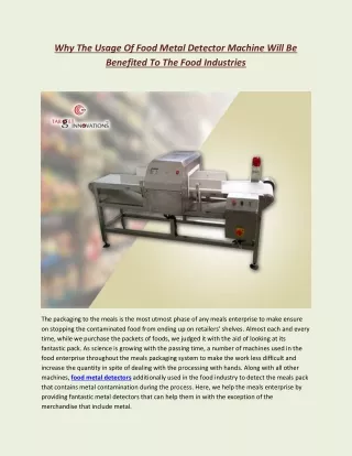 why the usage of food metal detector machine will